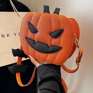 Vegan Leather Pumpkin Jack’o Lantern Bag 🎃